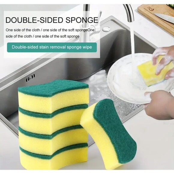 5-Pack Versatile Double-Sided Non-Scratch Cleaning Sponges - Picture 2 of 5